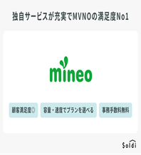 mineo͓ƎT[rX[MVNO̖xNo1